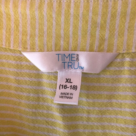 Time & Tru Linen Blend Boxy Short Sleeve Tops size XL - Picture 5 of 10